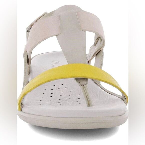 ECCO Cream, Yellow & Pink Flash Toe-Post Sandal. Size 8-8.5 (39) New With Tags! - Picture 2 of 13